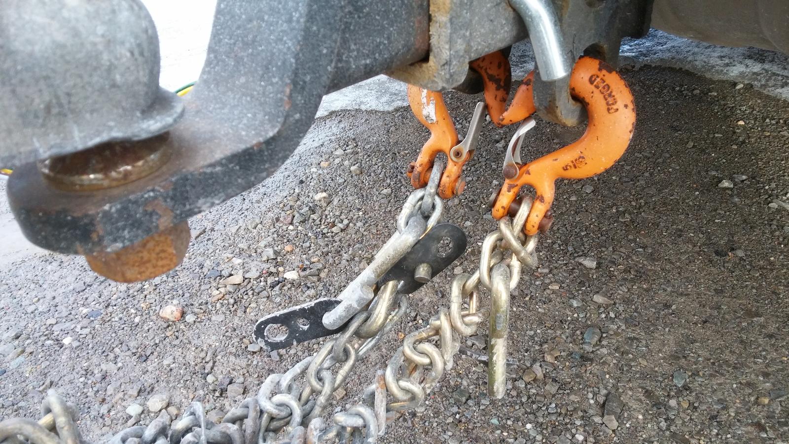 U-Haul safety chain hooks won't fit Cayenne factory hitch