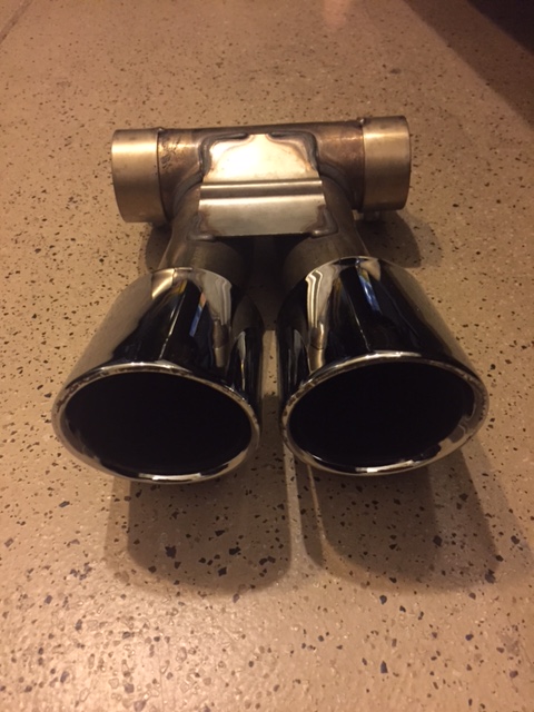 Porsche 981 Boxster Cayman OEM Dual Sport Exhaust Tips in Chrome