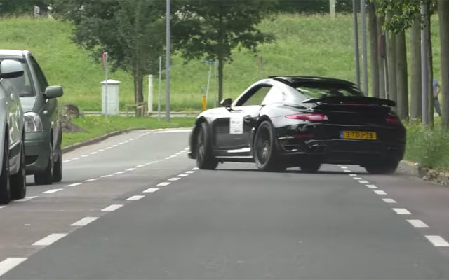 Lucky 911 Turbo S Drives Away After Losing Control