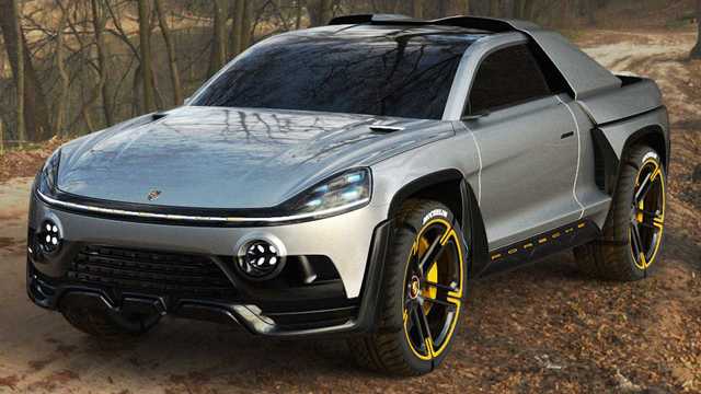 photo of Rendering Imagines What Electric Porsche Pickup Might Look Like image