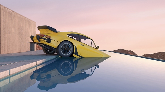 Digital Artist Creates Virtual Art Installations With Porsche Models