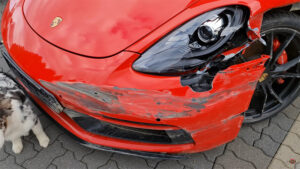 Crashed Porsche Cayman Nürburgring Ring Taxi Car Misha Charoudin