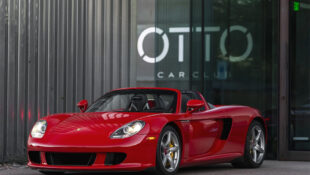 Guards Red Porsche Carrera GT 780 Miles on Bring A Trailer Front