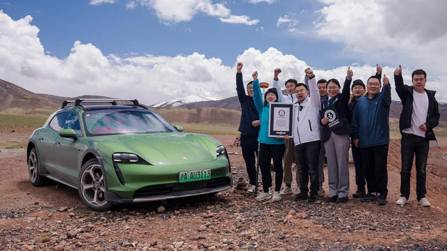 Record For Altitude Change by an EV Set By Porsche Taycan Cross Turismo