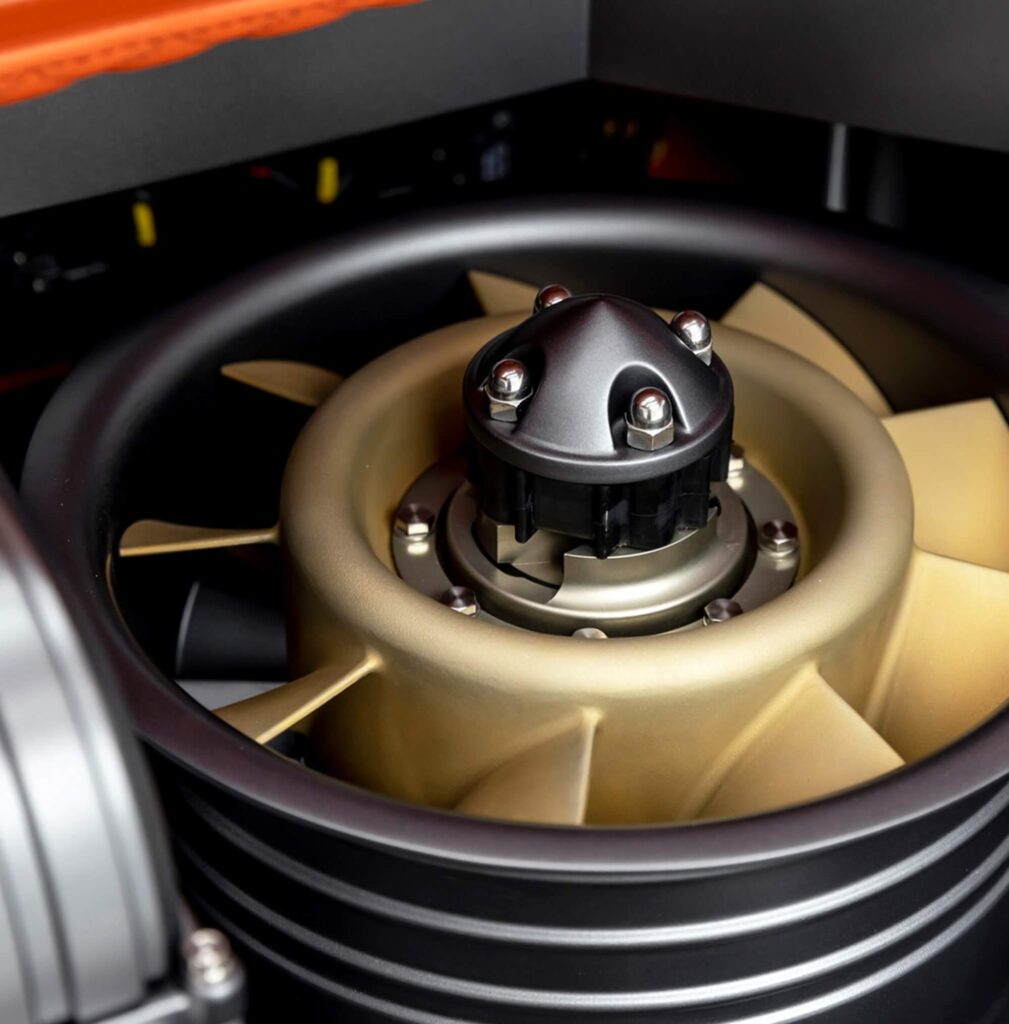 The engine in a Gunter Werks Porsche 911 Turbo.